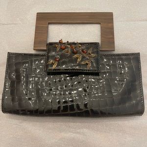 Vintage Zina Eva Crocodile handbag/clutch. EUC